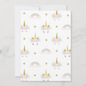 Pastel Eenhoorn Regenboog Baby Girl Douche Uitnodi Kaart (Achterkant)