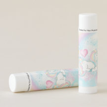 Pastel Eenhoorn Regenboog Baby Shower Lipbalsem Fa
