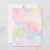 Pastel Eenhoorn Regenboog Meisje Baby shower Invit Kaart (Achterkant)