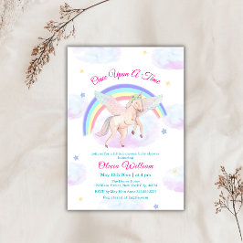 Pastel Eenhoorn Regenboog Sprookje Baby shower Kaart
