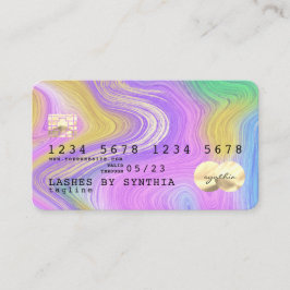 pastel eenhoorn roze en goud marmer Credit Kaart Visitekaartje