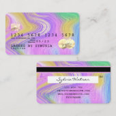 pastel eenhoorn roze en goud marmer Credit Kaart Visitekaartje (Voorkant / Achterkant)
