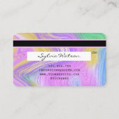 pastel eenhoorn roze en goud marmer Credit Kaart Visitekaartje (Achterkant)