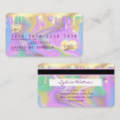 pastel eenhoorn roze en goud marmer Credit Kaart Visitekaartje (Voorkant / Achterkant)