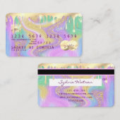 pastel eenhoorn roze en goud marmer Credit Kaart Visitekaartje (Voorkant / Achterkant)