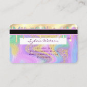 pastel eenhoorn roze en goud marmer Credit Kaart Visitekaartje (Achterkant)