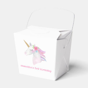 Pastel Eenhoorn Roze Paarse Gouden Glitter Verjaar Bedankdoosjes