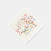 Pastel Eenhoorn Schattige Modern Verjaardagsfeest Servet (Hoek)