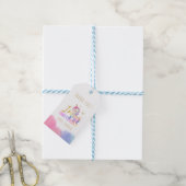 Pastel Eenhoorn Verjaardagsfeest Dank u Label Cadeaulabel (Met Touw)