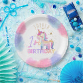 Pastel Eenhoorn Verjaardagsfeest Papier Bord (Feest)