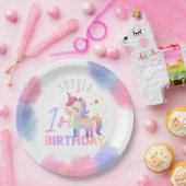 Pastel Eenhoorn Verjaardagsfeest Papier Bord (Feest)