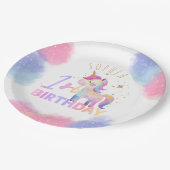 Pastel Eenhoorn Verjaardagsfeest Papier Bord (Gekanteld)