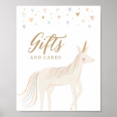 Pastel Eenhoorn Verjaardagskaarten en Cadeaus Bord Poster (Voorkant)