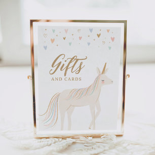 Pastel Eenhoorn Verjaardagskaarten en Cadeaus Bord Poster