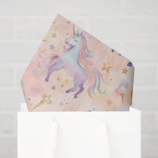 Pastel Eenhoorns Moons Meisjes Verjaardag Baby sho Tissuepapier (Cadeauzakje)