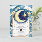 Pastel eenvoudige maan verjaardag kaart (Staand voorkant)