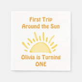 pastel eerste reis rond de zon verjaardagsfeest servet (Voorkant)