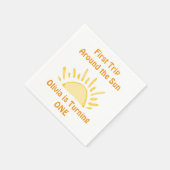 pastel eerste reis rond de zon verjaardagsfeest servet (Hoek)