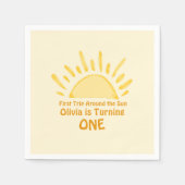 pastel eerste reis rond de zon verjaardagsfeest servet (Voorkant)