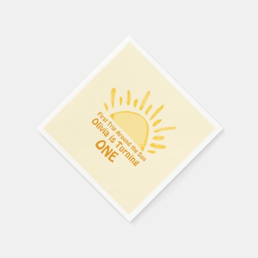 pastel eerste reis rond de zon verjaardagsfeest servet (Hoek)