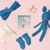 Pastel egel ballon baby shower kaart