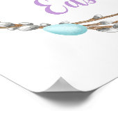 Pastel Eggs Willow Wreath Colorful Happy Easter Poster (Hoek)