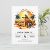 Pastel Egyptische online piramides Verjaardag Kaart (Staand voorkant)