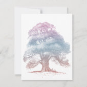 Pastel Eiken Boom Viering van het Leven Kaart (Achterkant)