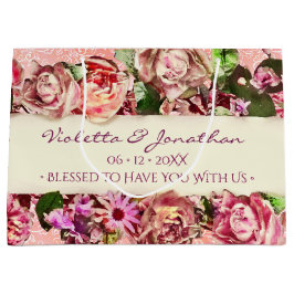 Pastel Elegant  Blush Victoriaans Roos Aangepast Groot Cadeauzakje