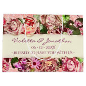 Pastel Elegant  Blush Victoriaans Roos Aangepast Groot Cadeauzakje (Achterkant)