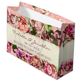 Pastel Elegant  Blush Victoriaans Roos Aangepast Groot Cadeauzakje