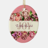 Pastel Elegant Blush Victoriaans Roos Aangepast Keramisch Ornament (Rechts)