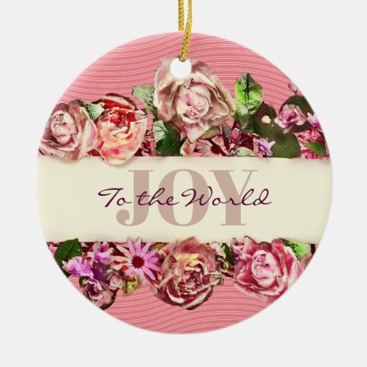 Pastel Elegant Blush Victoriaans Roos Aangepast Keramisch Ornament (Voorkant)