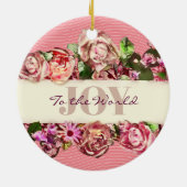 Pastel Elegant Blush Victoriaans Roos Aangepast Keramisch Ornament (Achterkant)