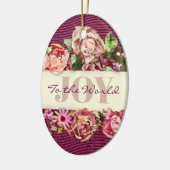 Pastel Elegant  Blush Victoriaans Roos Aangepast Keramisch Ornament (Links)