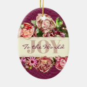 Pastel Elegant  Blush Victoriaans Roos Aangepast Keramisch Ornament (Achterkant)