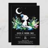 Pastel Elegant Cat Verjaardag Kaart (Voorkant / Achterkant)