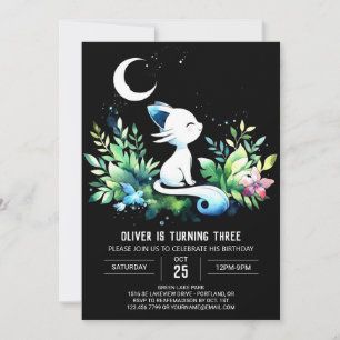 Pastel Elegant Cat Verjaardag Kaart