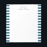Pastel Elegant Classic Script Ideeën Homme Notitieblok<br><div class="desc">Speciaal elegant meisje pastelesthetisch notitieblok voor hem of haar. Met een gezegde "Geweldige ideeën van". Klassieke blauw-gekleurde strepen patroon op een wit,  trendy nuttig notitieblok.</div>
