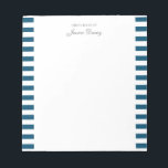 Pastel Elegant Classic Script Ideeën Homme Notitieblok<br><div class="desc">Speciaal elegant meisje pastelesthetisch notitieblok voor hem of haar. Met een gezegde "Geweldige ideeën van". Klassieke blauw-gekleurde strepen patroon op een wit,  trendy nuttig notitieblok.</div>