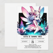 Pastel Elegant Fairy Verjaardag Kaart (Voorkant / Achterkant)