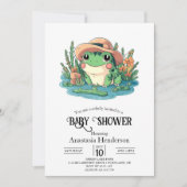Pastel Elegant Frog Baby shower Kaart (Voorkant)