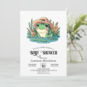 Pastel Elegant Frog Baby shower Kaart (Staand voorkant)