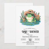 Pastel Elegant Frog Baby shower Kaart (Voorkant / Achterkant)