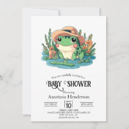 Pastel Elegant Frog Baby shower Kaart