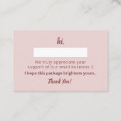 Pastel Elegant & Minimalistisch Modern Hartelijk d Visitekaartje (Achterkant)