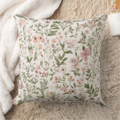 Pastel Elegant Paarse \ roze Wildflowers Kussen (Deken)