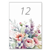 Pastel Elegant Tuin Bruiloft Tafel Kaart (Achterkant)