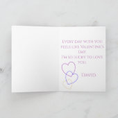 Pastel Elegante Hartjes Valentijnkaart Kaart (Binnen)