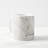 Pastel Elegante Opal Stone Custom Name Koffiemok (Voorkant links)